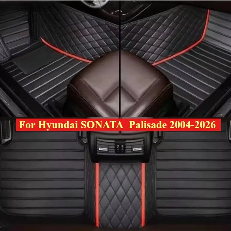 Tappetini auto personalizzati per Hyundai SONATA Palisade 2004-2026 Accessori auto per tutte le stagioni Tappeti in pelle Tappeti moda Tappeti