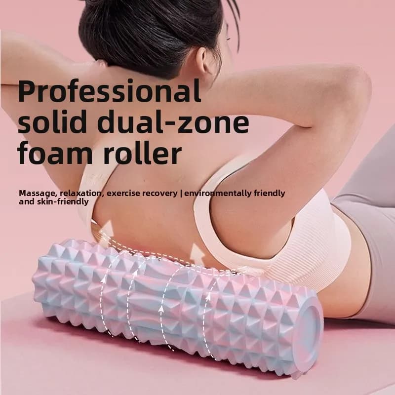 Rullo massaggiante in schiuma con punte per yoga, bastone massaggiante per gambe, rullo per il rilassamento dei polpacci per allenamento fitness