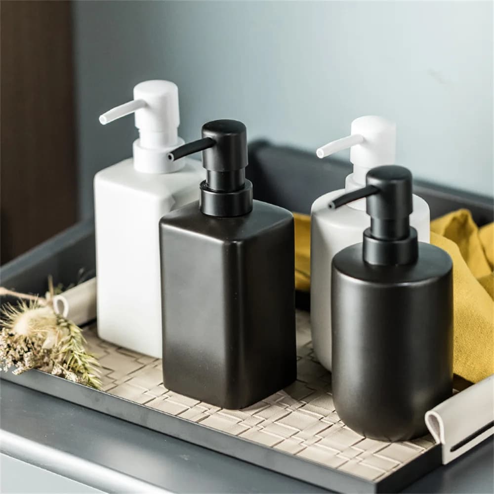 350ml 360ml Dispenser di sapone Bagno Shampoo Bottiglia Disinfettante per le mani Sottobottiglia vuota Conservazione Premendo Bottiglia di ricambio