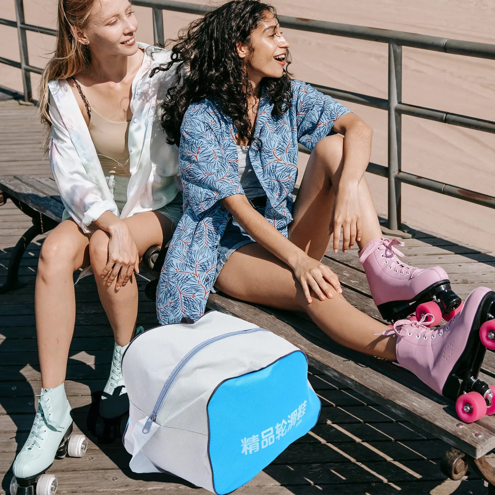 Borsa per Pattini a Rotelle in Tessuto Oxford Resistente, Borsa Compatta per Conservazione Scarpe da Pattinaggio, Custodia Portatile per Pattini