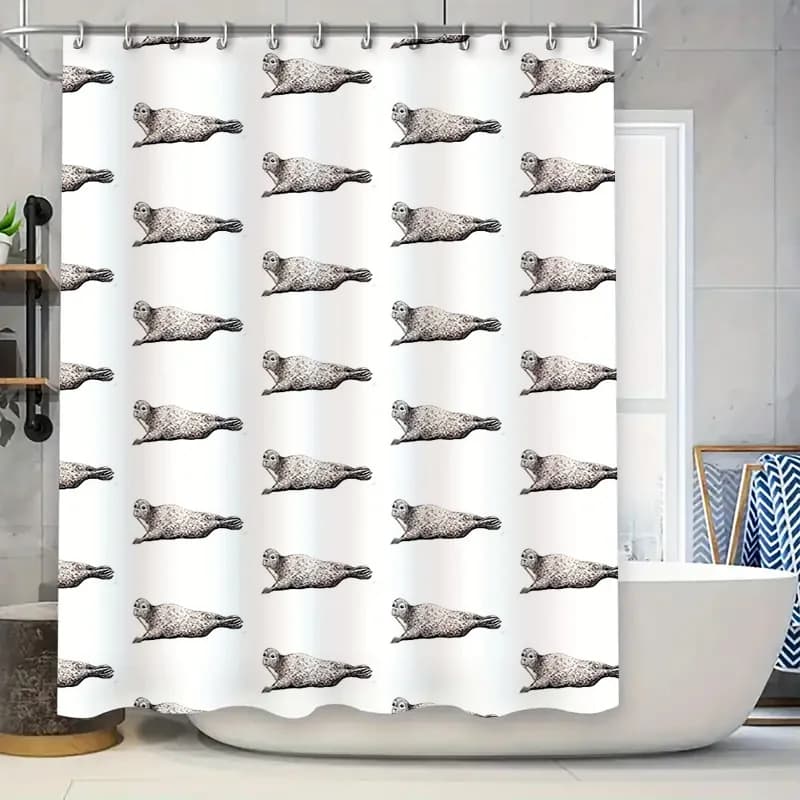 Tenda da doccia con animali oceanici, vita marina, balena, squalo, modello di pesce, decorazione per il bagno, sfondo impermeabile, decorazioni per la casa costiere