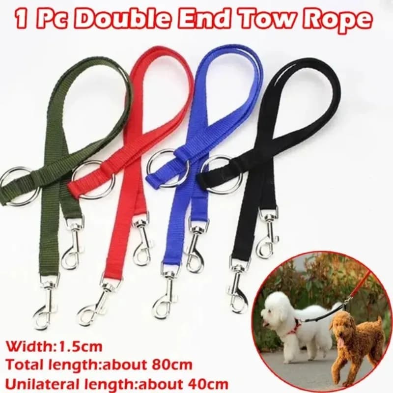 Guinzaglio Doppio in Nylon per Cani, con Clip per Collare, per Passeggiare Due Cani, Guinzaglio Divisibile