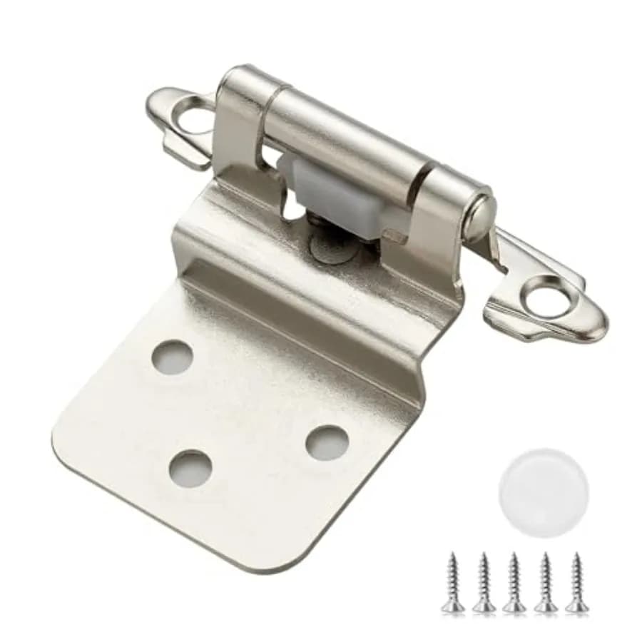 Confezione da 5 paia di cerniere per mobili da cucina, cerniere autochiudenti per ante di armadietti da cucina, ferramenta semintascoperta per armadietti, montaggio frontale H