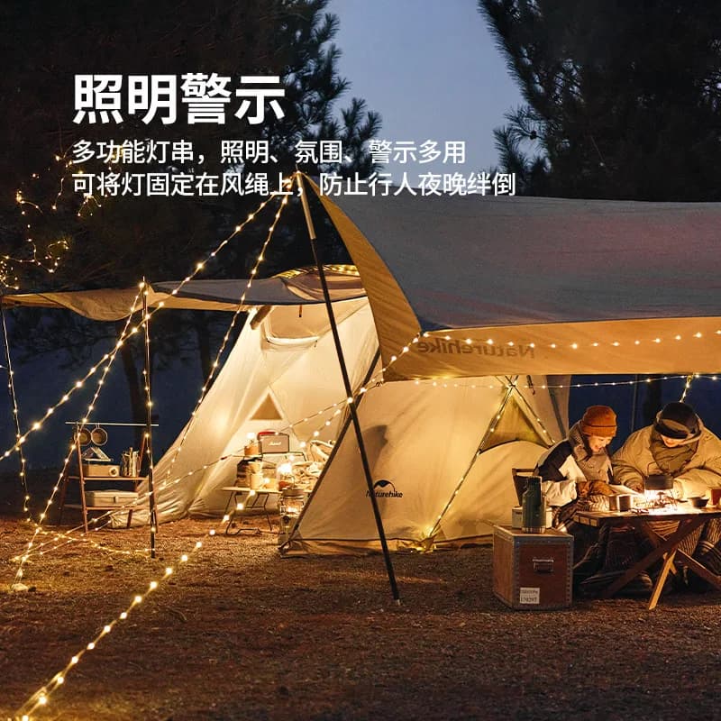 Naturehike 10m 100 Led Outdoor Waterproof Camping Atmosphere Light Belt Patio Warning String Lamp decorativo