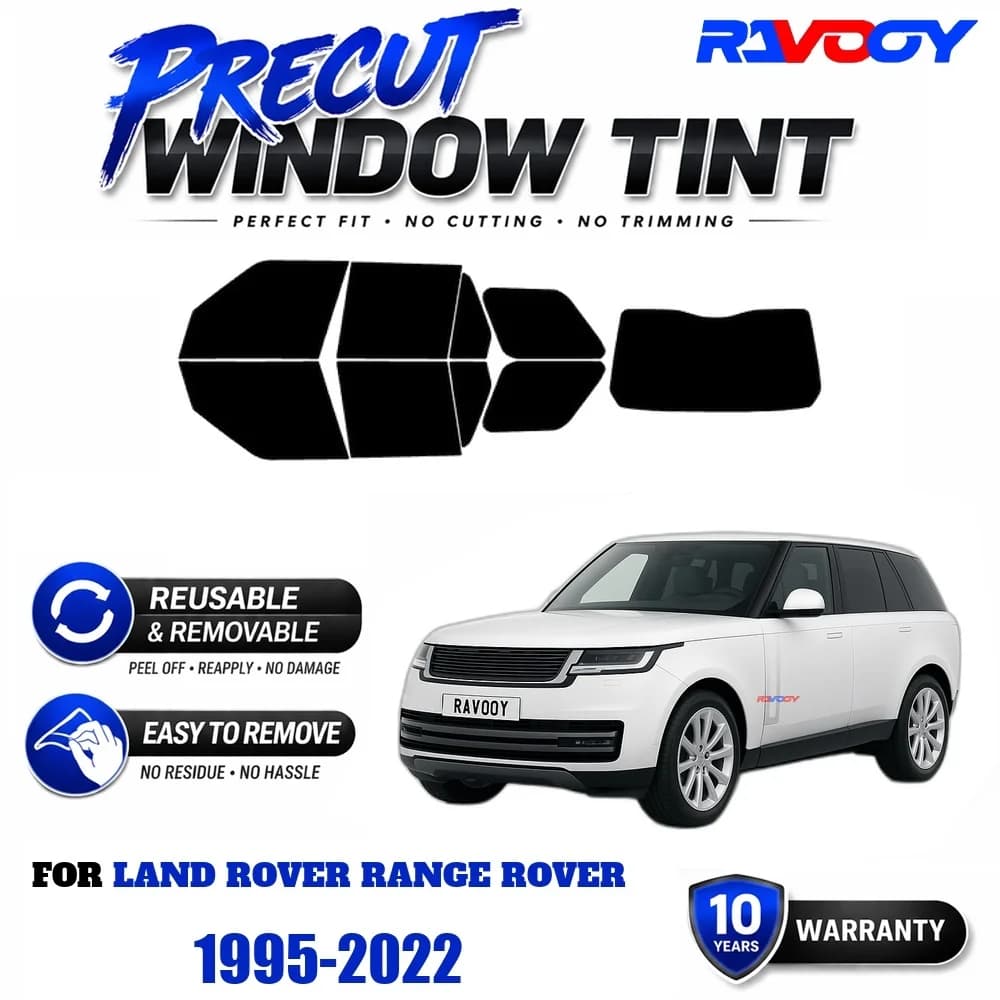 RAVOOY Precut Window Tint, Reusable Removable EPU Film, Custom Fit for Land Rover Range Rover 1995-2022, UV Heat Protection