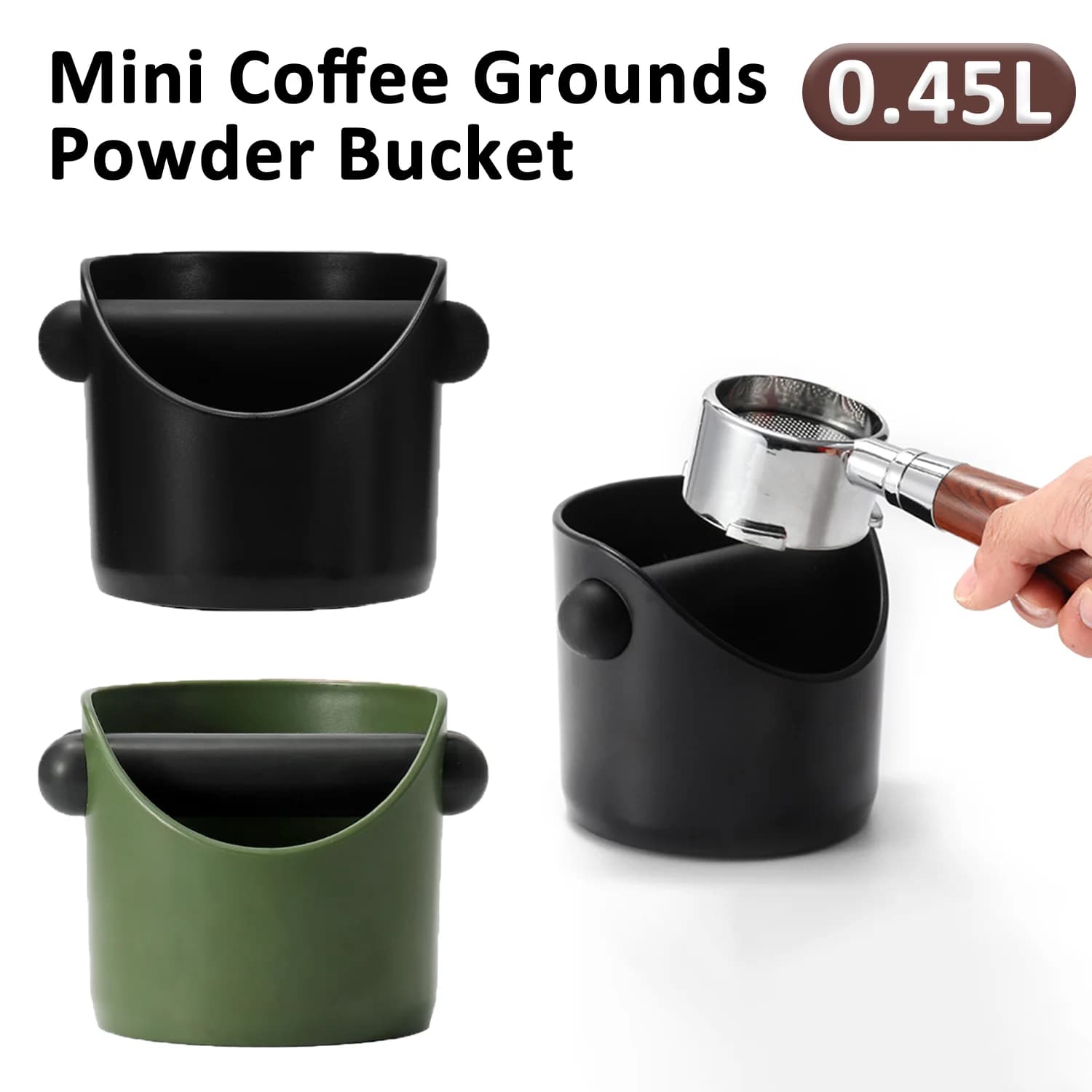 Mini secchio per polvere per fondi di caffè 0,45 litri Busta per caffè espresso Macinazione per caffè in polvere Dregs Contenitore per contenitori per riciclaggio Accessori per caffè