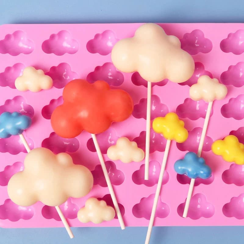 Muffa del Silicone della nuvola piccola muffa della caramella gommosa del tempo vassoio del cubo di ghiaccio strumenti della candela della fusione della cera del sapone per la decorazione della torta Cupcake Topper