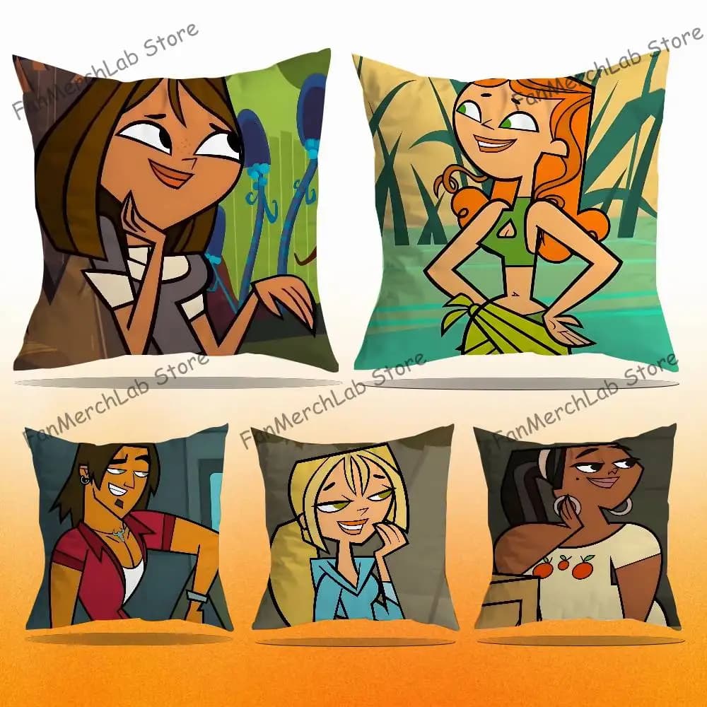 T-Total Drama Island Game Pillow Case For Sofa Decor Car Office Room Printing Cushion Cover Decorations and Protector