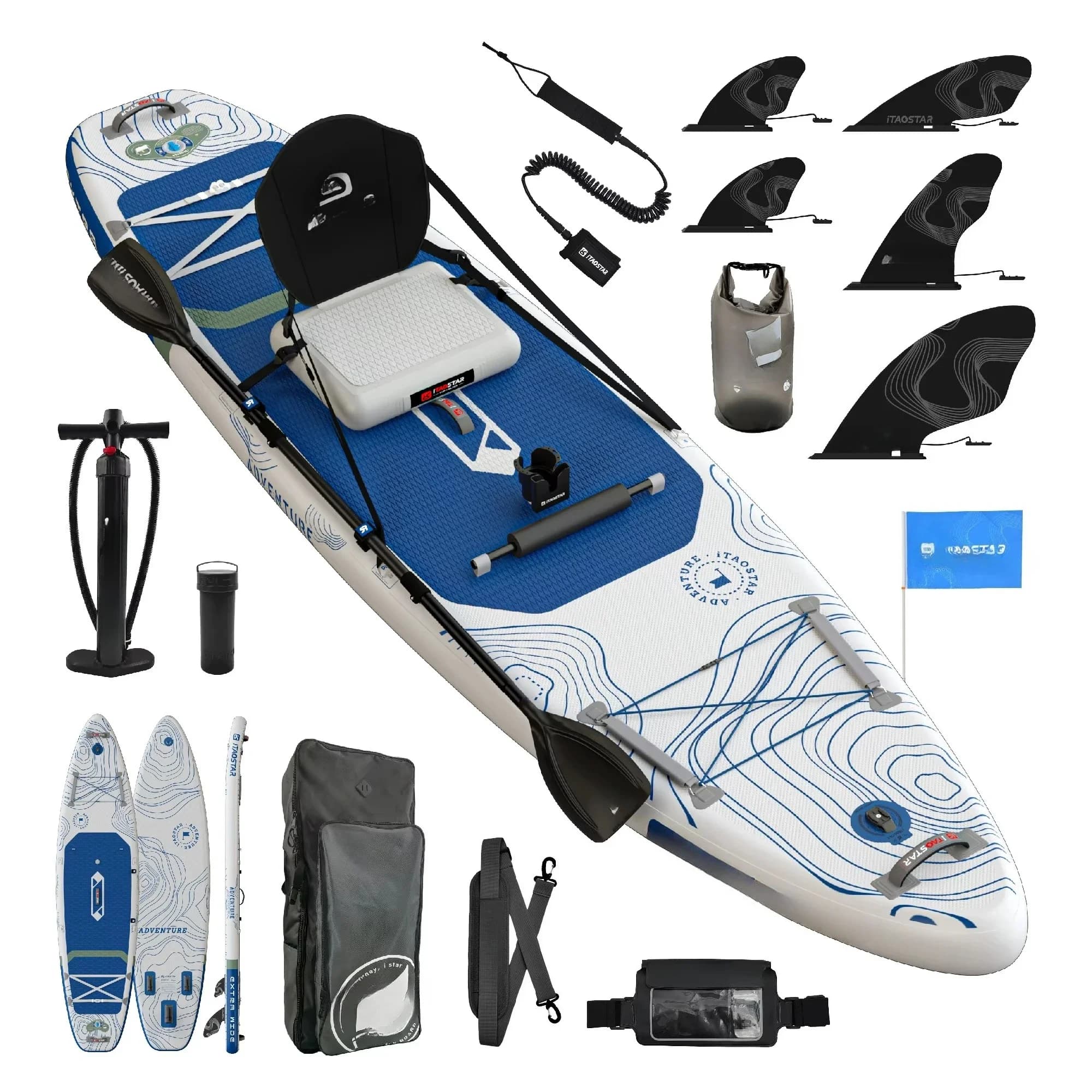 A02C 12'x35"x6" Nuova Tavola da Paddle Gonfiabile con Sedile Kayak, Stand Up Paddle Board SUP per Surf
