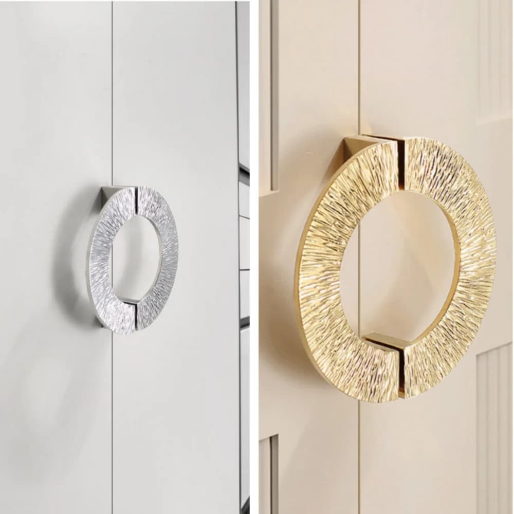 Maniglia per armadio a semicerchio di lusso Maniglia per porta del cassetto Maniglia per armadio in ottone martellato Chorme Oro Maniglie per armadio Maniglie per armadio