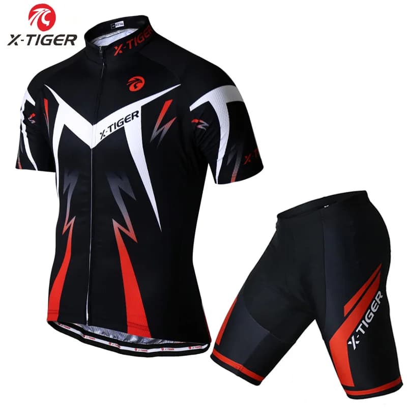 X-tiger Cycling Mesh Set for Men and Women, for Mountain Bike and Road Bike, Short Sleeved Mesh, Quick Drying Breathable Shorts, Cycling Clothing