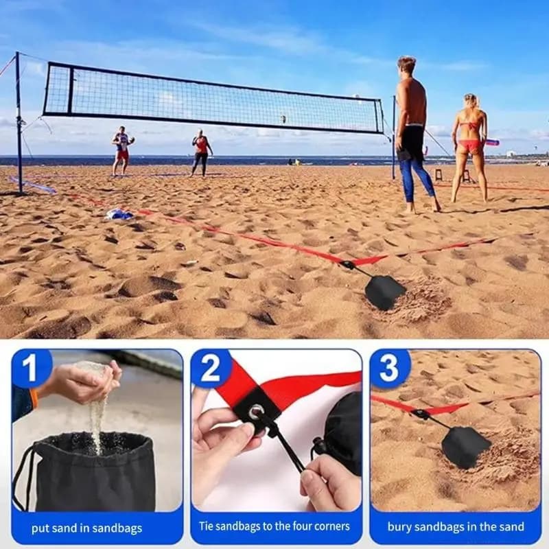 U2JB da Beach Volley con Chiodi a Confini per Pallavolo all'Aperto per da Pallavolo Nastro