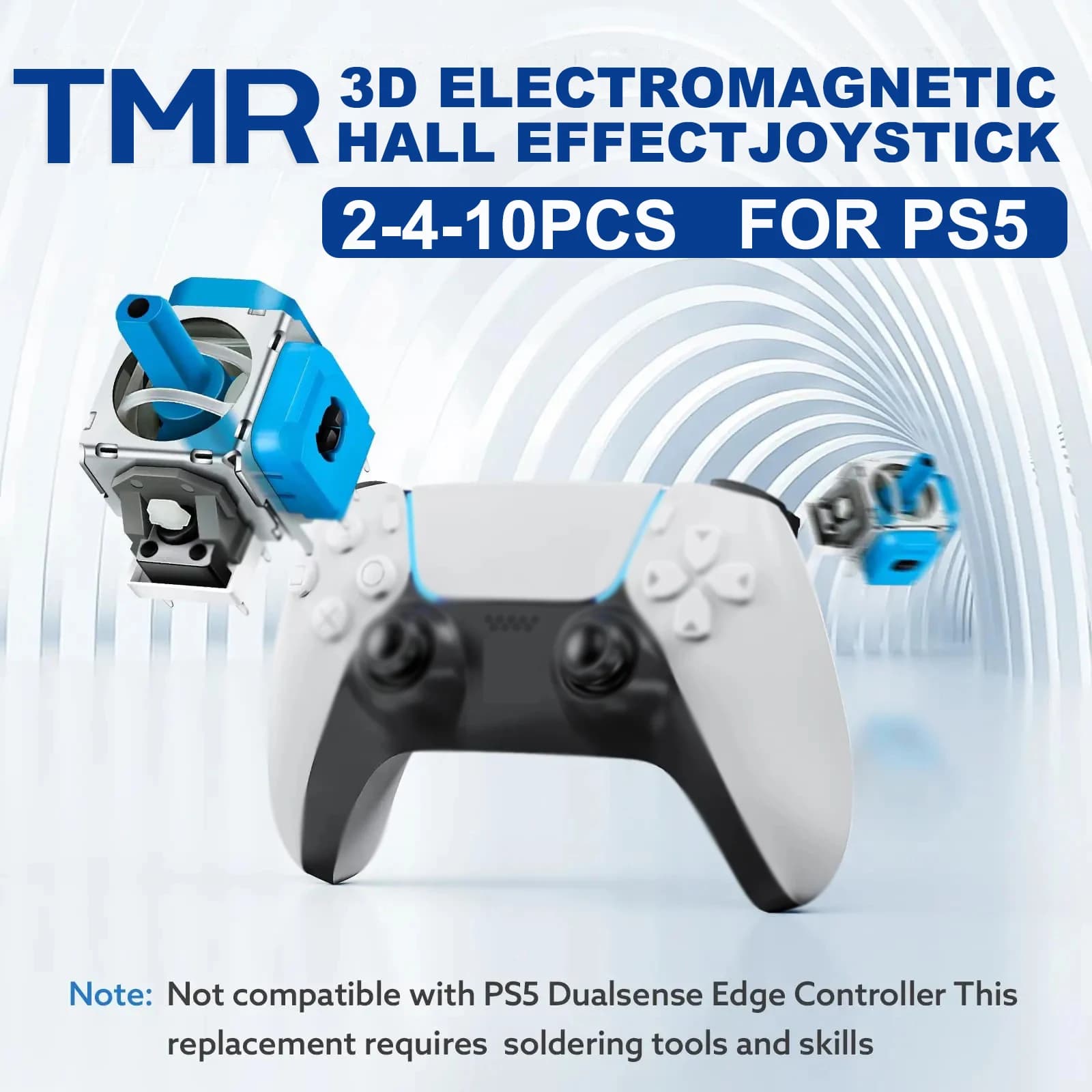 2-4-10 pezzi TMR Joystick elettromagnetico per controller PS5 Thumbstick No-Drift Kit di sostituzione per accessori per sensore analogico 3D Gamepad PS5,