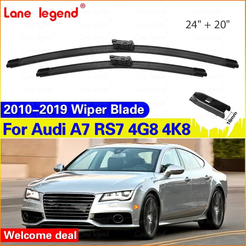 2 pezzi spazzole tergicristallo anteriori per Audi A7 2010 ~ 2019 RS7 4G8 4K8 parabrezza parabrezza finestra pulita spazzole antipioggia per auto 24 "+ 20"