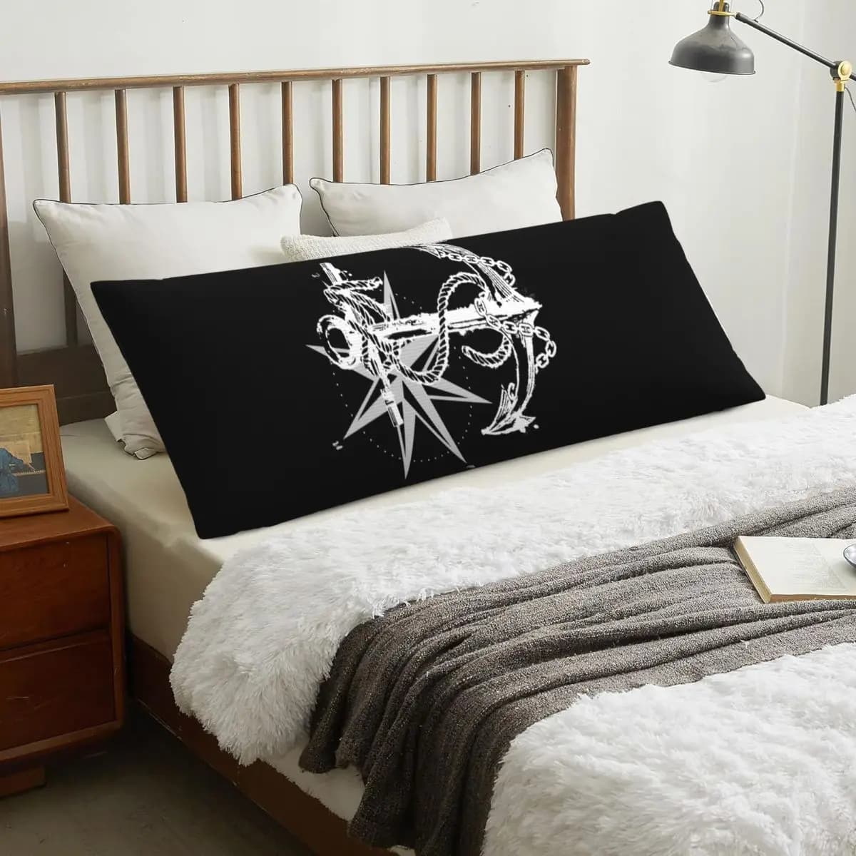 Bussola nautica Capitano Ancoraggio Barca Federa rettangolare Fodera per cuscino Cuscino decorativo in poliestere per camera da letto Comfort per la casa