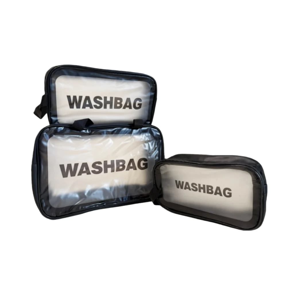 Transparent PU Makeup Bag with Dry-Based Separation, Portable Wash Bag, Cosmetic Bag, Essential for Travel, Fitness and Swimming