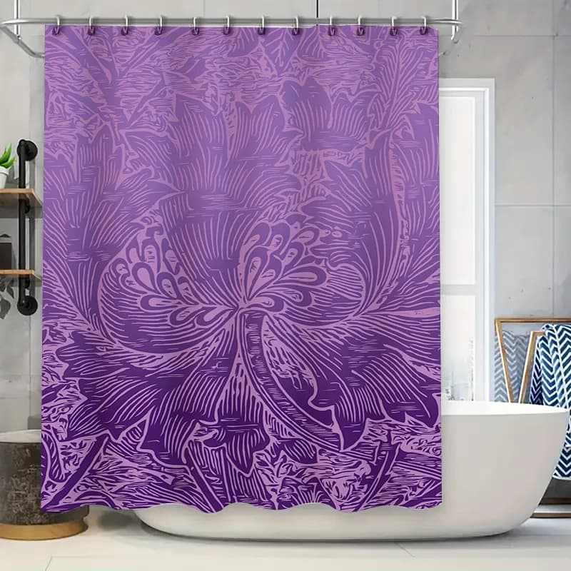 Animal Cartoon Shower Curtain Waterproof Fabric Red Umbrella Monkey Design for Bathroom Decor