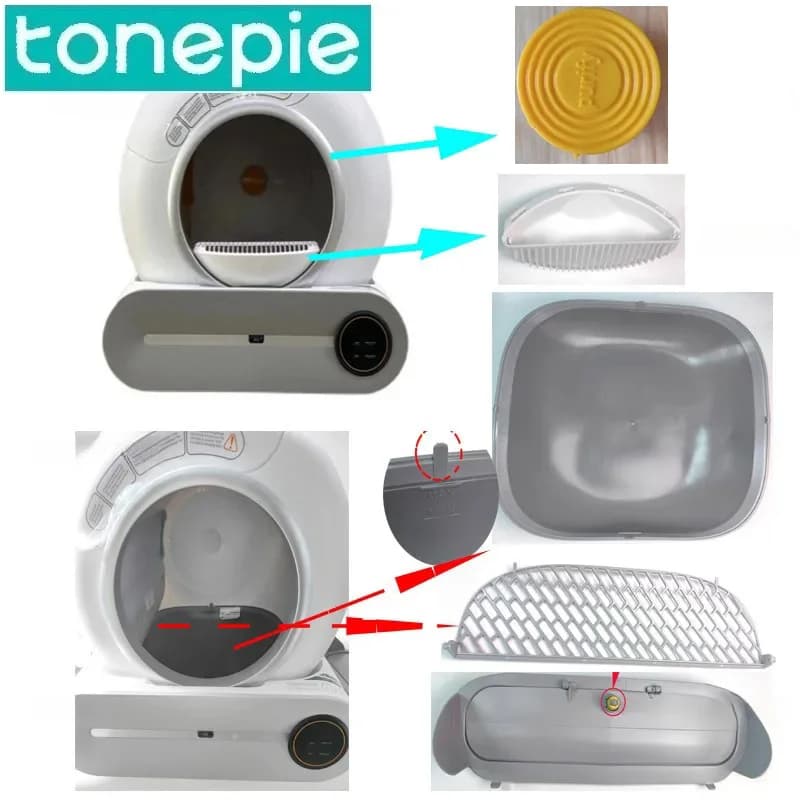 Lettiera per gatti per TONEPIE TI PRO Accessori per lettiera automatica per gatti Cuscinetto in silicone Capsula inferiore Sacchetto per immondizia Borsa per toilette per gatti