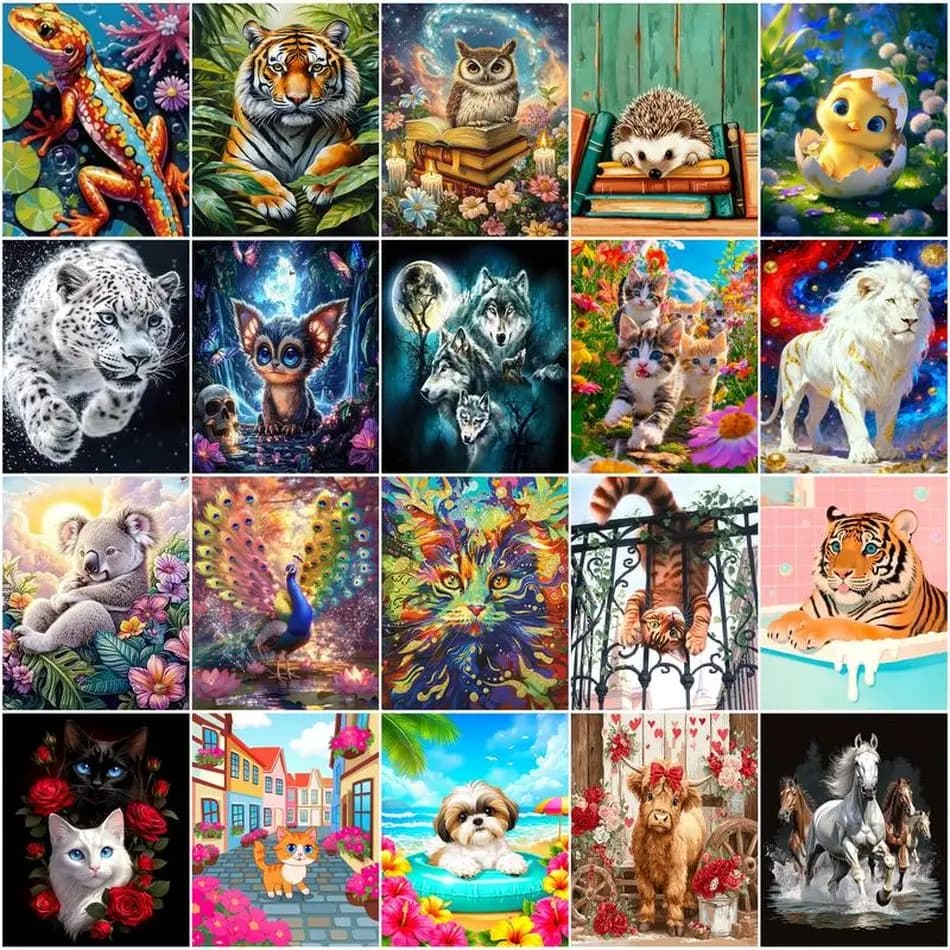 GATYZTORY Painting By Numbers Modern hobby Canvases For Paint With Frame Oil Animals Decoration Home Diy Classic Acrylic Paints