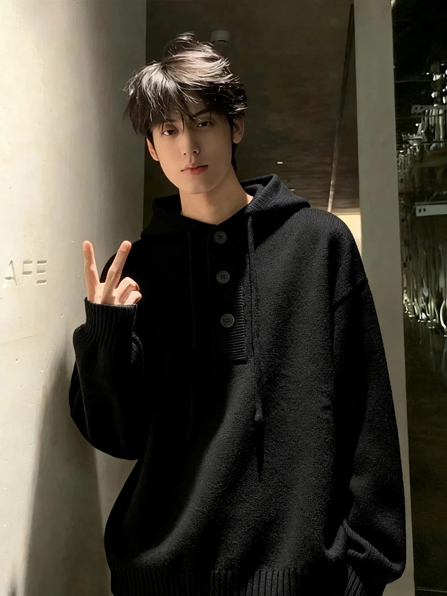 Felpa con Cappuccio Cleanfit da Uomo, Maglione Casual in Maglia, Strato Base Comodo e Morbido in Misto Poliestere per Autunno e Inverno