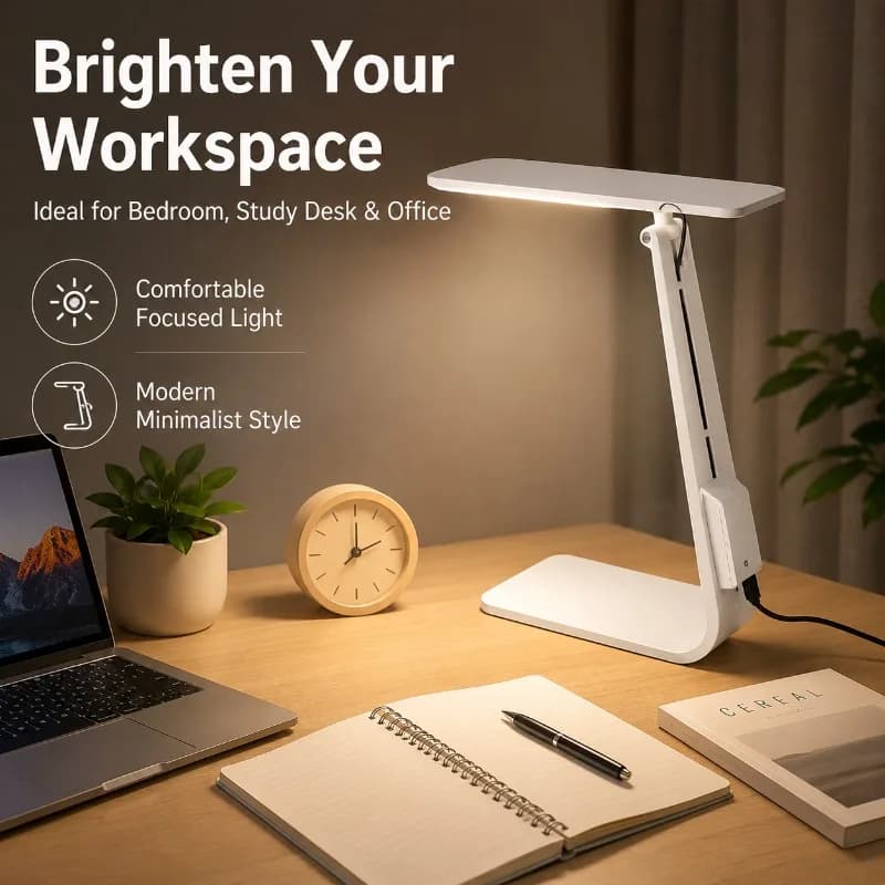 Lampada da lettura con ricarica USB, lampada da scrivania a LED creativa per la protezione degli occhi, lampada da scrivania portatile e semplice con controllo touch per studenti e viaggi