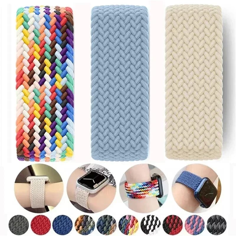 Cinturino per cinturino Apple Watch 44mm 40mm 45mm 41mm 42mm 38mm 49mm Bracciale intrecciato Solo Loop IWatch Series 9 8 7 Se 6 5 4 3 Ultra 2