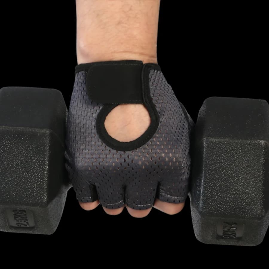 Summer Gloves Mid-Silver Silk Breathable for Gym Fitness Woman Man with Non-slip Cycling Bearings