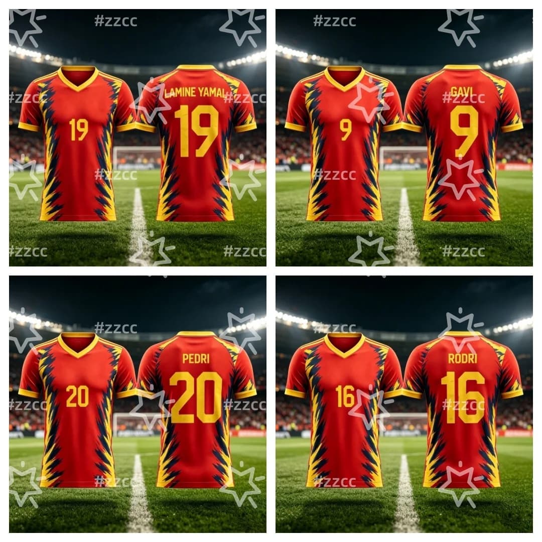 Maglia da calcio della nazionale spagnola 2026, maglia Yamal n.19, T-shirt sportiva estiva da uomo, abbigliamento per bambini, maglia da ciclismo da donna