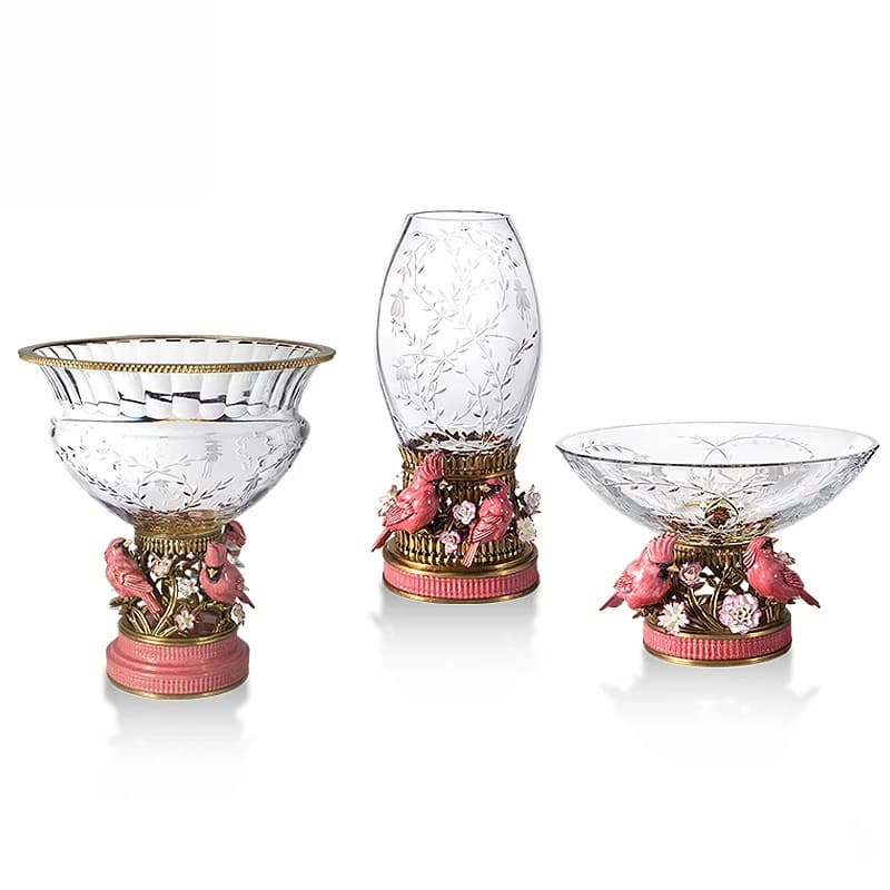 Vaso in Cristallo Americano Importato, Piatto per Frutta Fatto a Mano, Dispositivo per Fiori, Set con Pendolo, Nuovo Prodotto