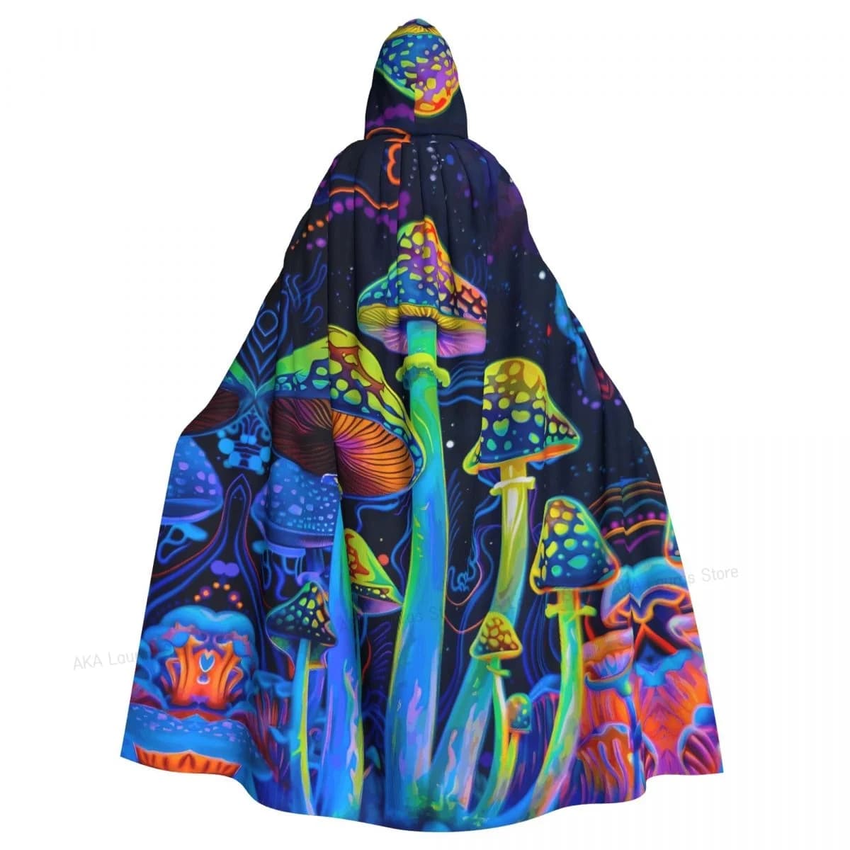 Hooded Cloak Unisex Cloak with Hood Colorful Picture Mushroom Cloak Vampire Witch Cape Cosplay
