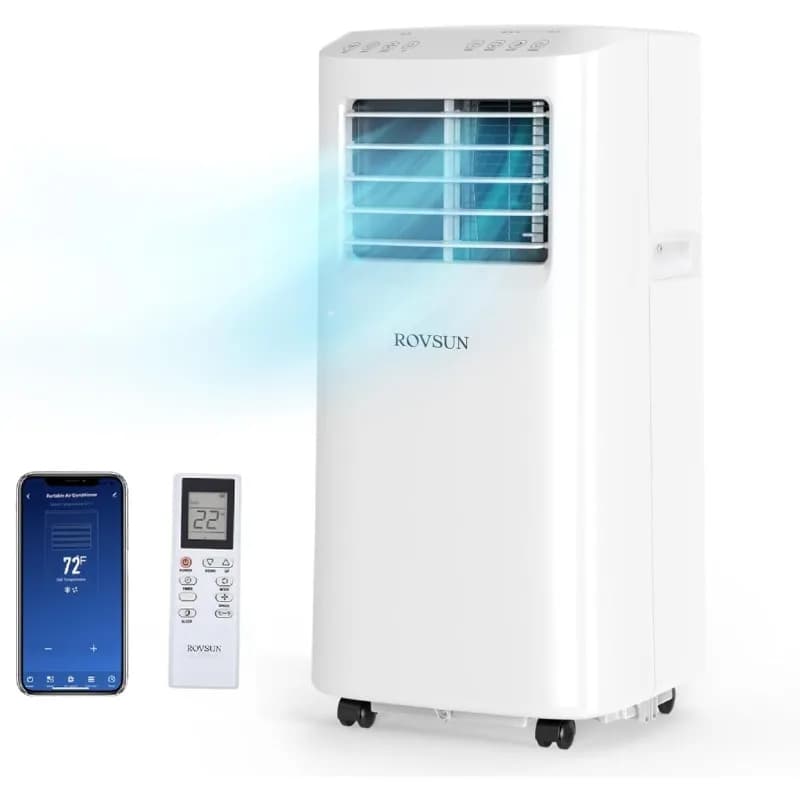 Condizionatore d'Aria Portatile Smart ROVSUN con WiFi, Controllo Remoto e App, 3-in-1: Raffreddatore, Deumidificatore e Ventilatore
