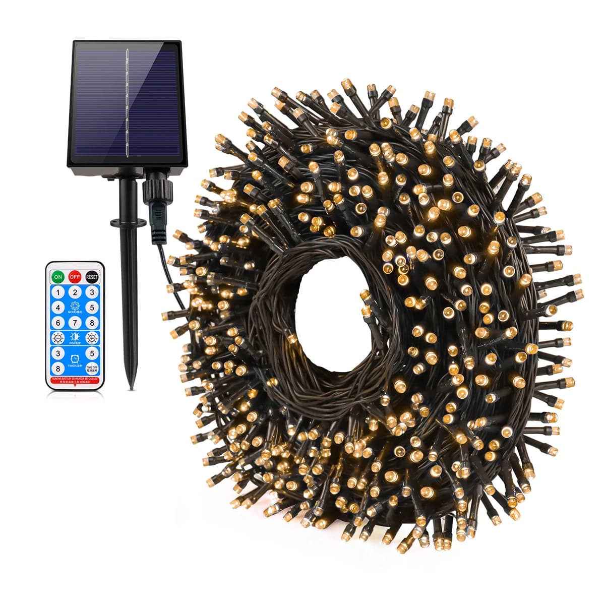 100M 1000 LED Carica rapida Solare Led Fata Luce Led Impermeabile Luci della stringa esterna Ghirlanda di Natale per la decorazione della festa in giardino