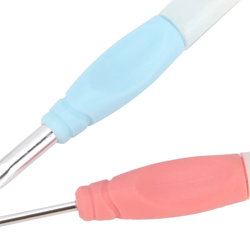 8Pcs Durable Soft NonSlip Grip Crochet Hooks Set Plastic Knitting Needles Set Crochet Hook Kit Hair Styling
