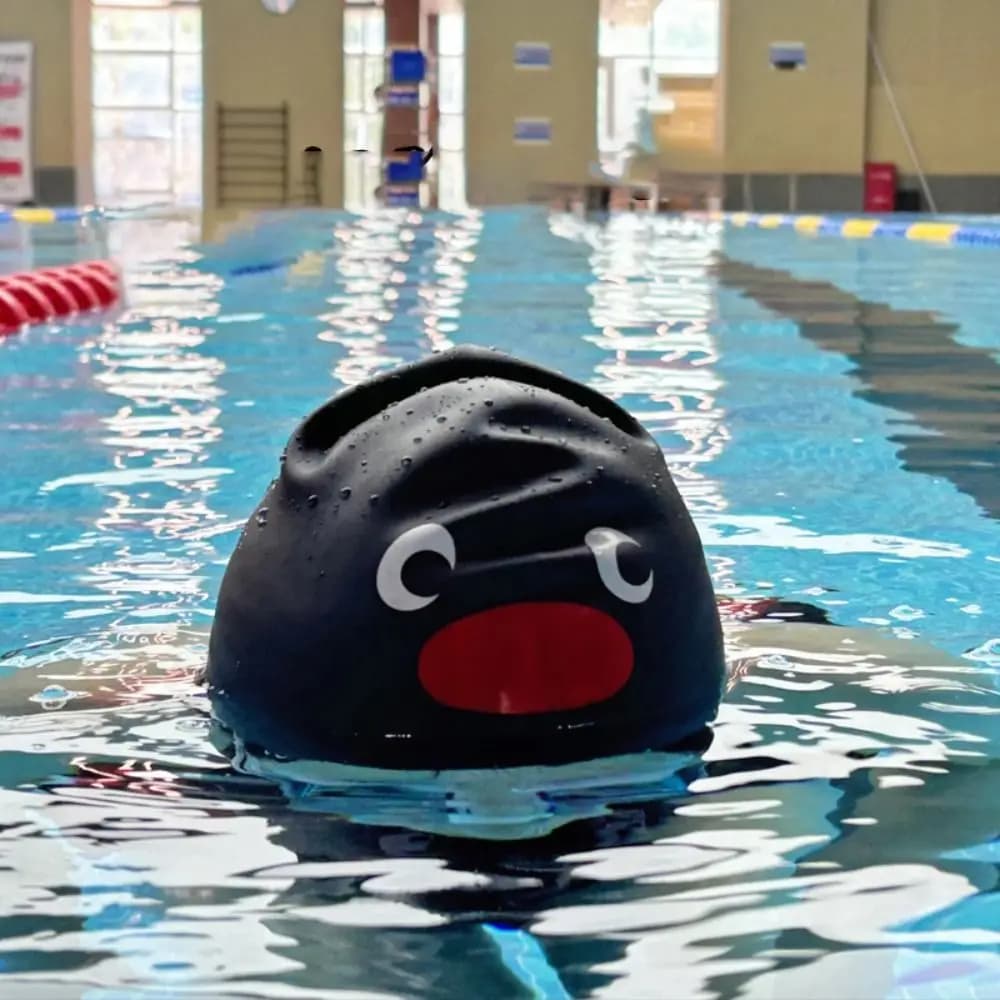 Nuovo Cuffia da Nuoto Elastica con Cartoni Animati, in Silicone Ingrandito, Impermeabile, Comoda e Sicura