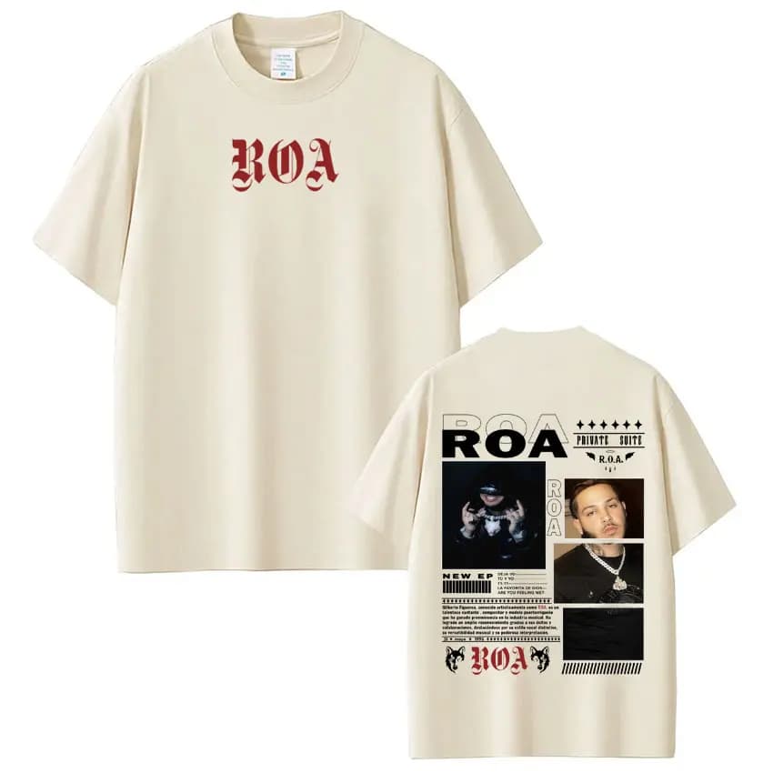 T-shirt Grafica Rapper Roa Nuovo Album 2026 Tour Uomo Donna Moda Estiva Hip Hop Oversize a Maniche Corte Streetwear