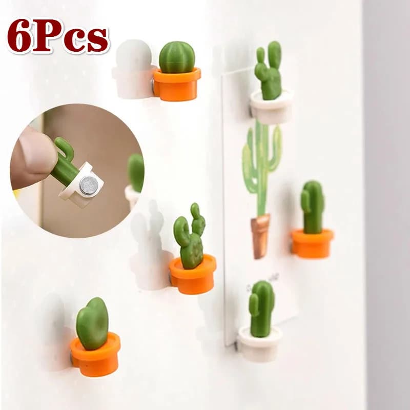 6 pezzi/set magneti per frigorifero carino pianta grassa magnete pulsante cactus frigorifero messaggio adesivo utensili da cucina