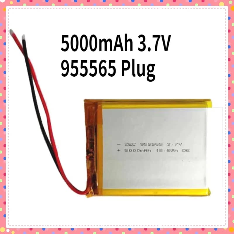 5000mAh 3.7V 955565 Mobile Power Plug Smart Home Air Conditioning Suit Charging Lithium Polymer Battery Accessories and Parts