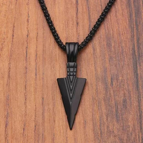 Nuova collana a freccia lunga arpione nero per uomo donna con catena di gioielli con pendente a freccia Hip Hop Punk Rock regalo di Natale di Halloween