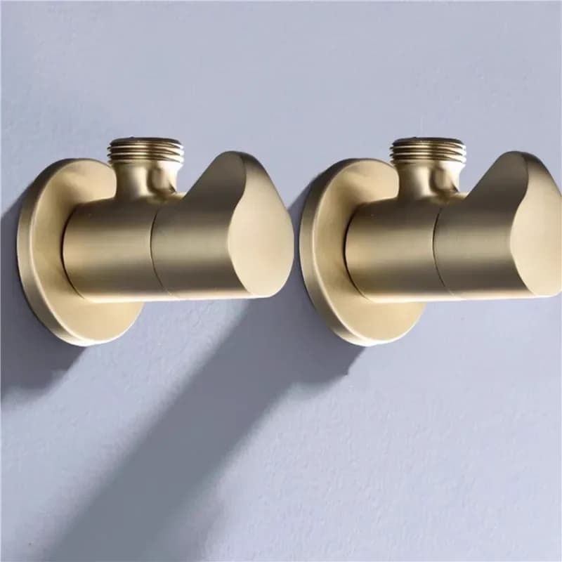 Valvola angolare in oro spazzolato Valvola angolare per montaggio a parete in ottone per WC Valvola triangolare universale per arresto dell'acqua per rubinetto e WC