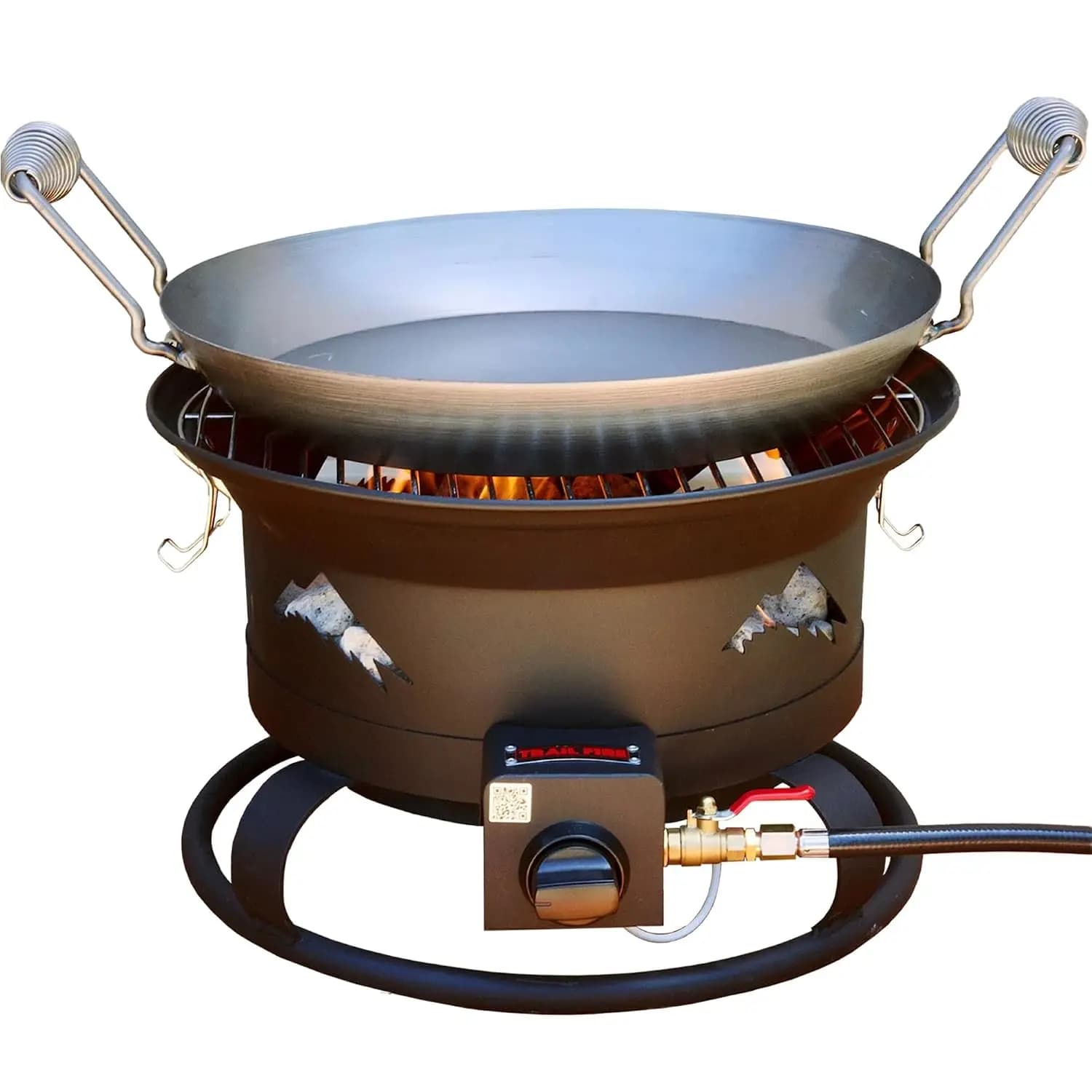 4-in-1 Portable Propane Camp Grill & Fire Pit – Grill, Wok, Pizza Oven & Camp Stove in One – Includes Pizza Stone &, Custom
