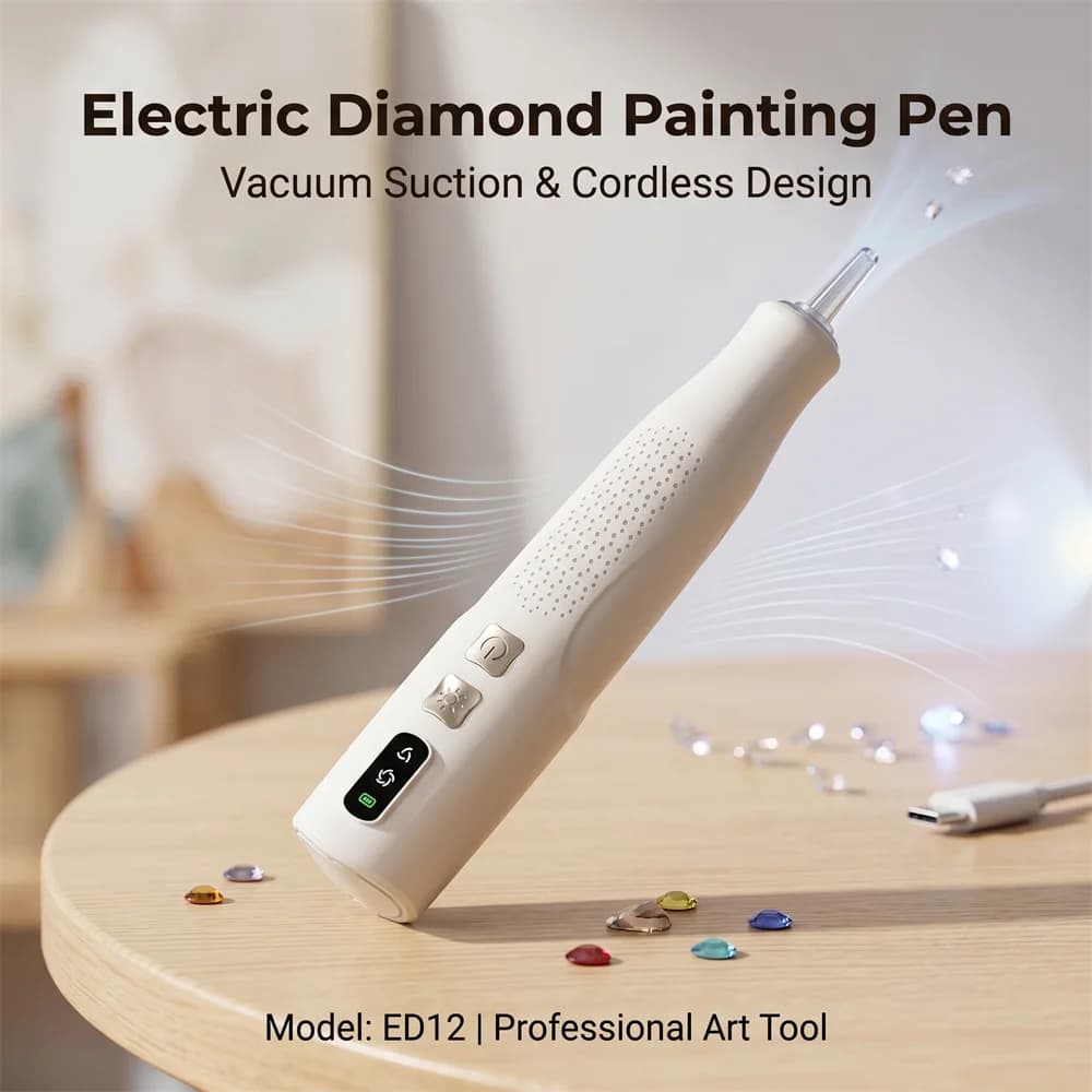 Vacuum Diamond Art Pen Wireless Electric Diamond Art Painting Pen 2 Suction Modes Wax-free Diamond Art Accessories Tool