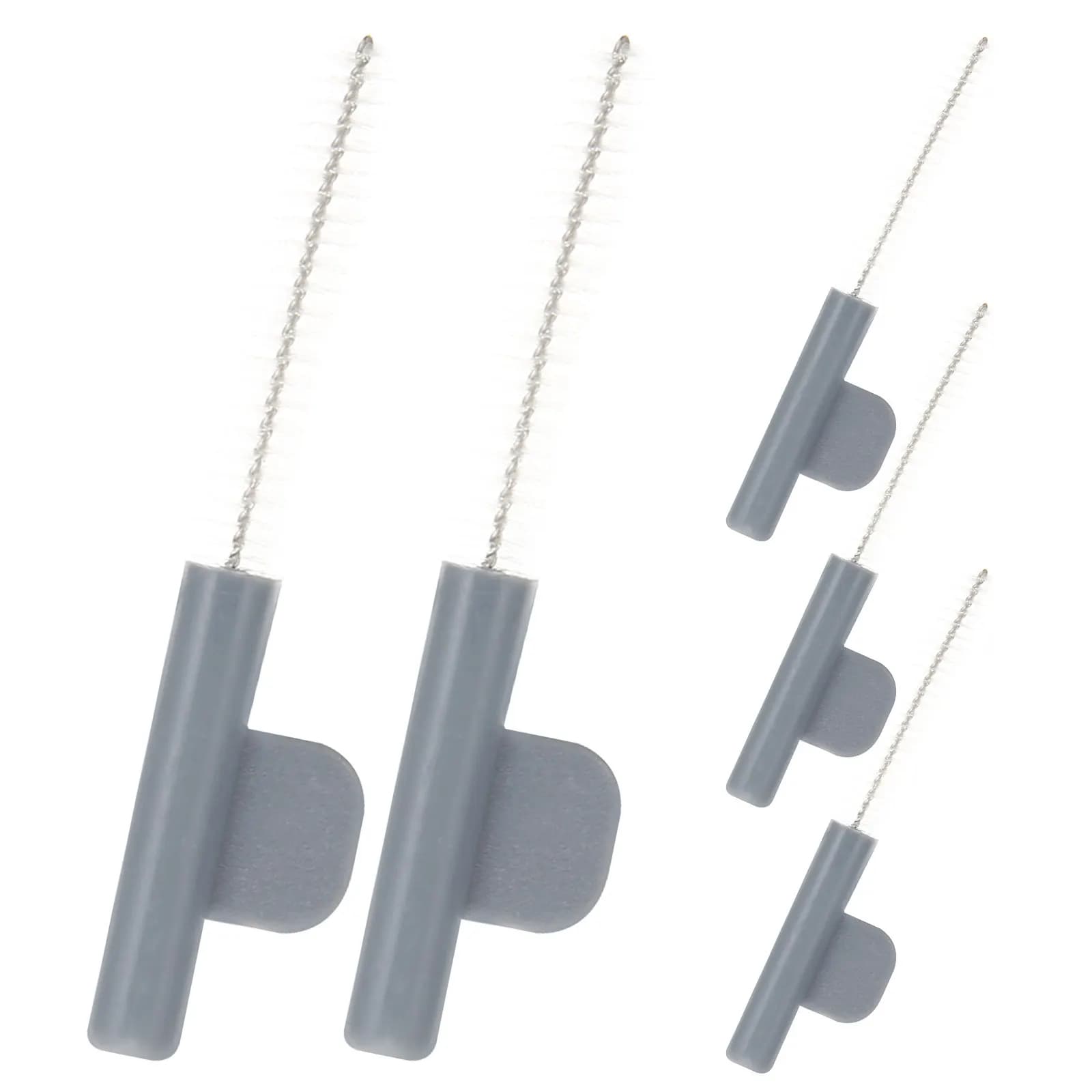 Set di 5 Spazzole per la Pulizia di Apparecchi Acustici, con Setole in Nylon Resistenti, Portatili, Grigie, Accessori Pratici per la Casa