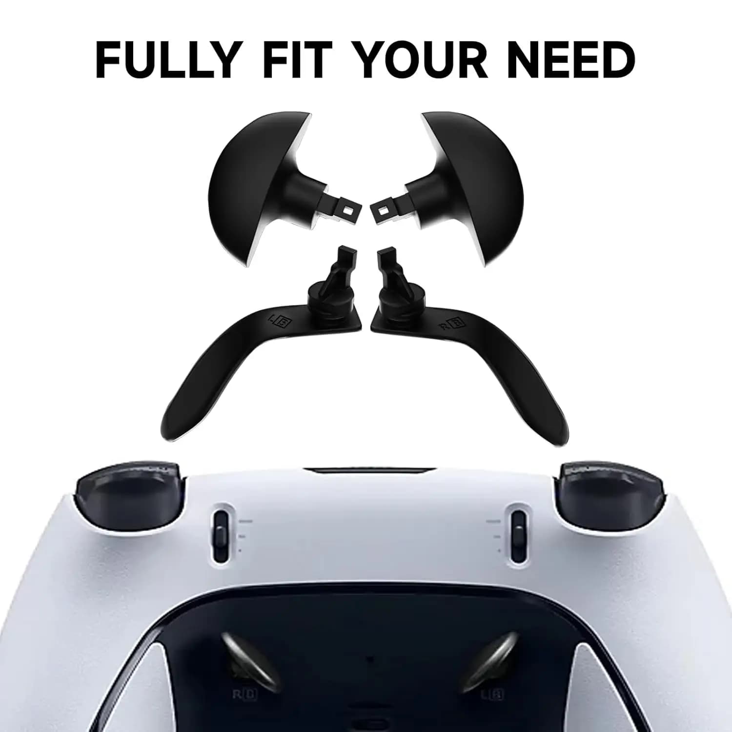 Palette per pulsanti posteriori in acciaio inossidabile nero da 4 pezzi per accessorio controller Edge PS5