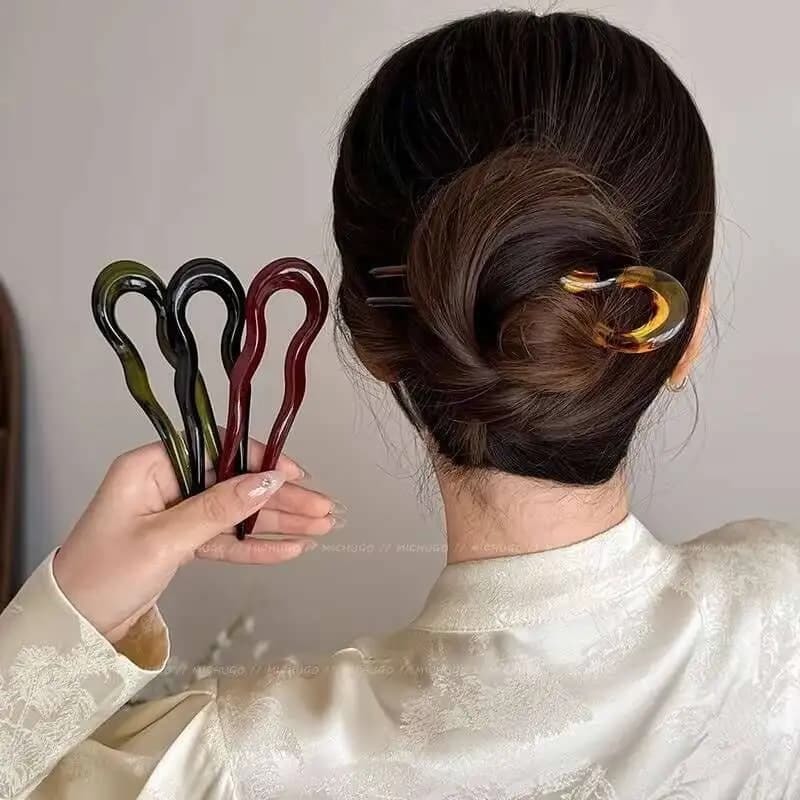 U Shaped Hair Stick Fashion Turtle Acetate Forcina Women Geometric Copricapo Forcella Girls New Hair Clips Accessories