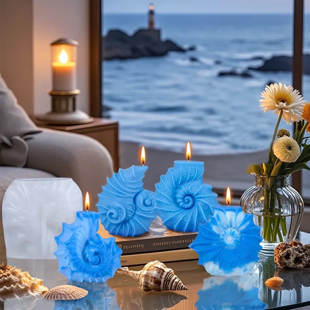 DIY Conch Scent Candle Silicone Mould Ocean Shell Ceramic Resin Molds Horn Gypsum Making Tool Home Decor Handicrafts Lover Gifts