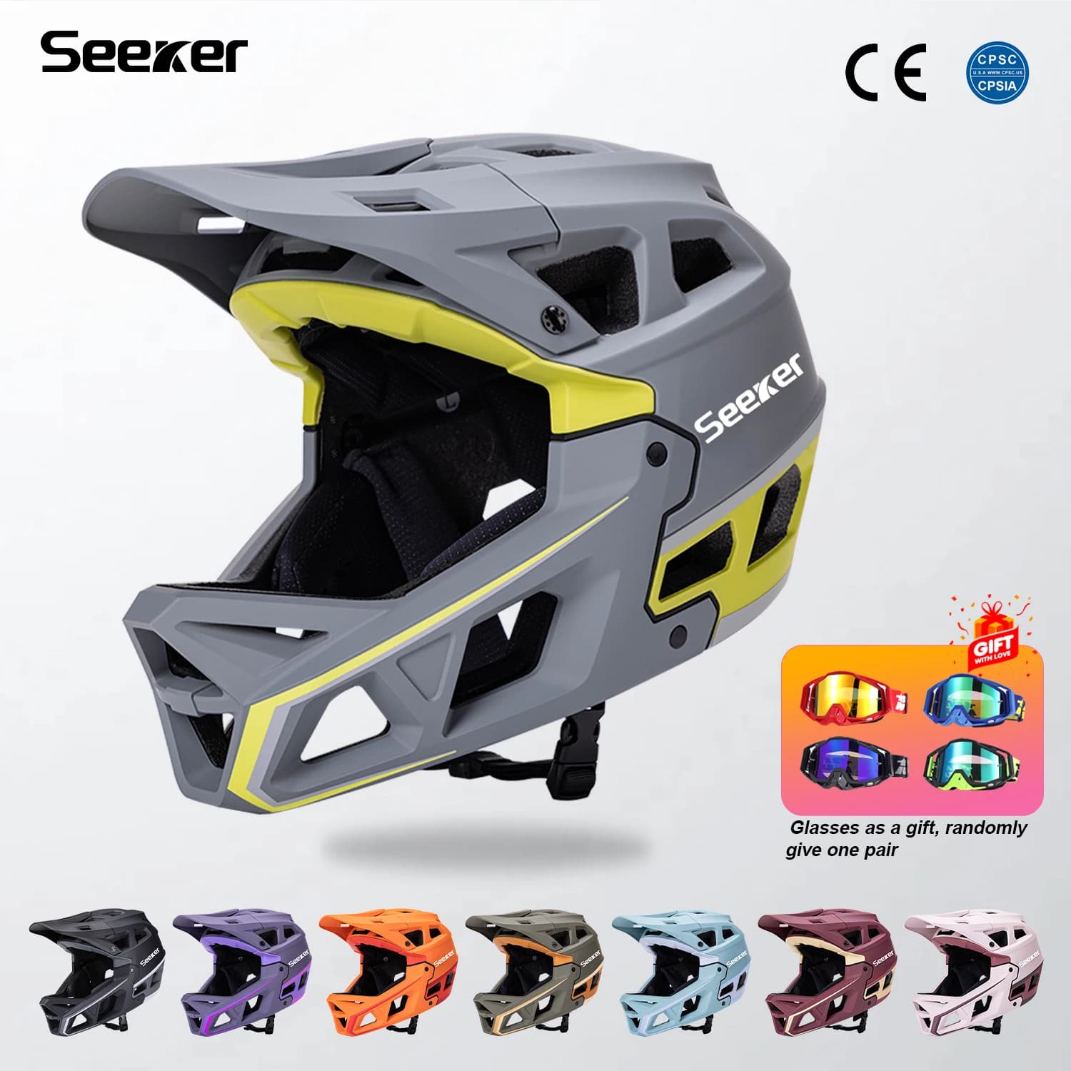 SEEKER new complete helmet for bicycle offroad riding helmet downhill with integrated molding mountain bike helmet for man and woman outdoor