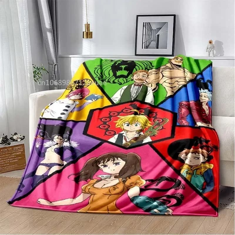Coperta Spessa Anime The Seven Deadly Sins, Coperte in Flanella Stampate per Letti e Divani, Lenzuolo Caldo e Morbido