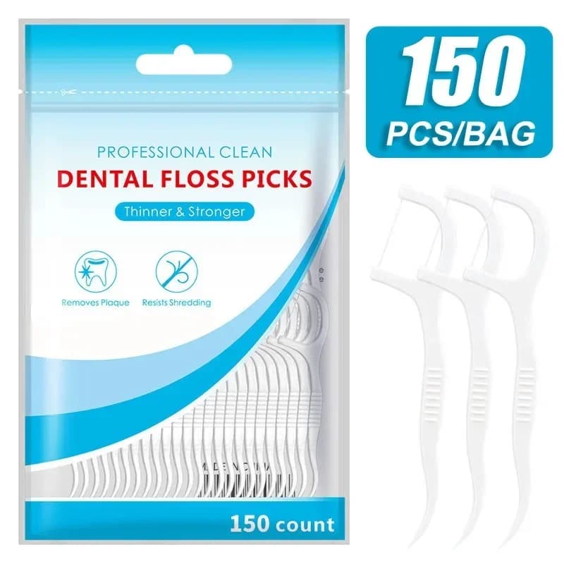 150 pz Filo Interdentale Flosser Picks Stuzzicadenti Denti Bastone Pulizia Dei Denti Spazzola Interdentale Filo Interdentale Pick Pulizia Dei Denti