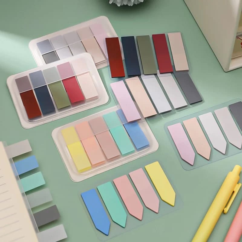 100 fogli Morandi Color Sticky Notes Adesivo per indice di marcatura Schede indice fluorescenti per l'organizzazione e appunti Materiale scolastico