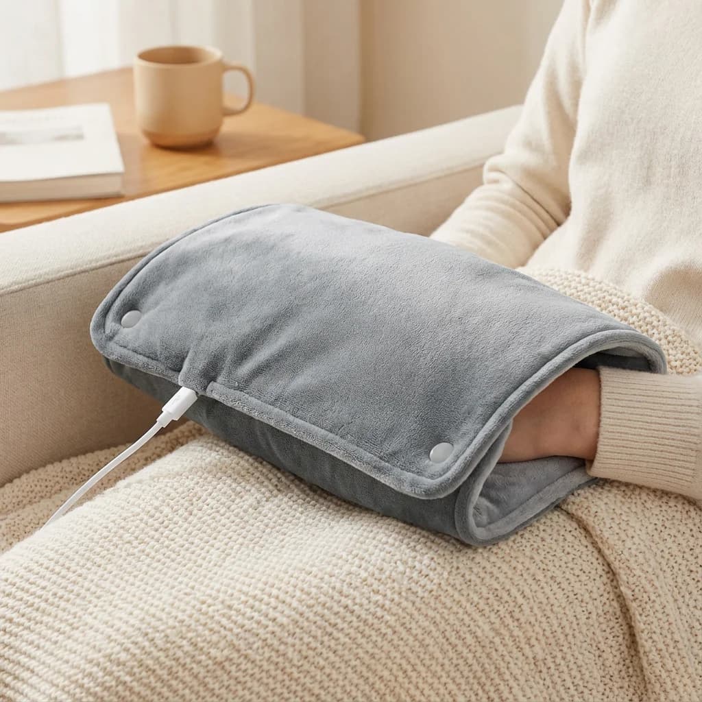 Scaldamani USB Termostatico in Velluto Corto, Scaldacollo per Gambe, Coperta Riscaldante per Ufficio e Casa in Inverno